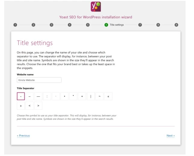Yoast SETUP